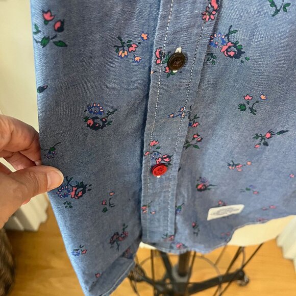CPO Men's Blue  Floral Short Sleeve Button Down Shirt Size Medium - Picture 4 of 10